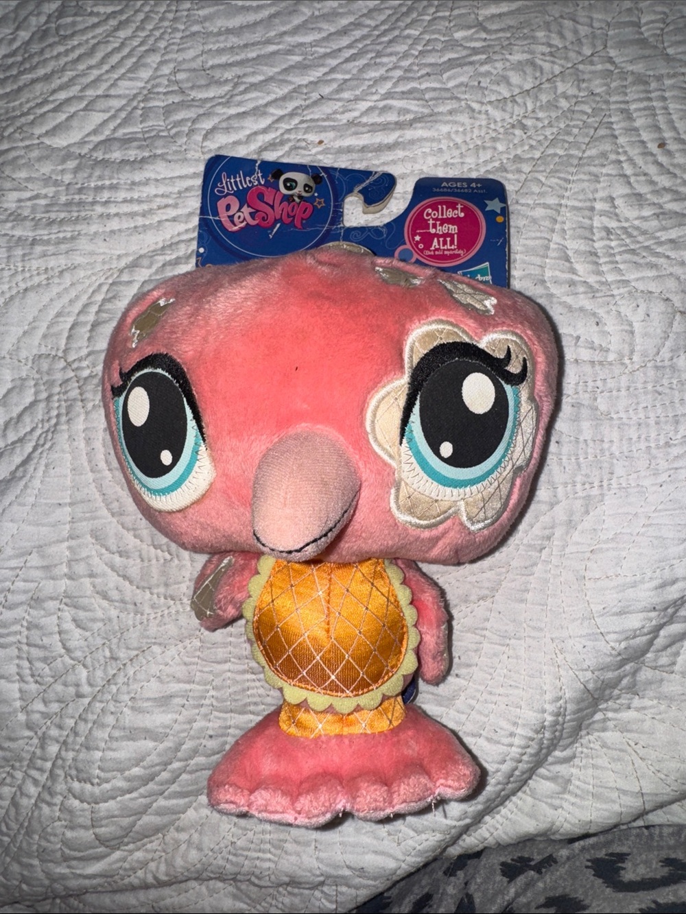 Littlest Pet Shop Pink Plush Turtle with Yellow-Orange Shell